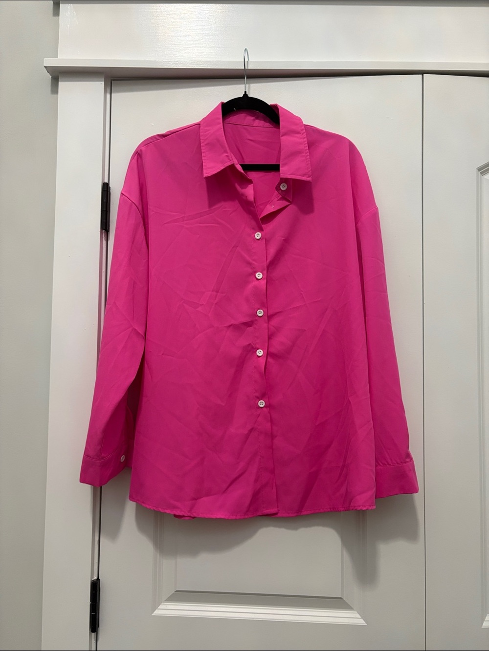 Women's Classic Button-Down Shirt - Hot Pink